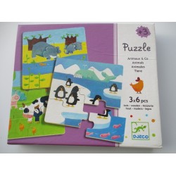 Puzzle animaux - 3*6 -Djeco