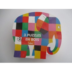Elmer 3 puzzles en bois Vilac  2 ans