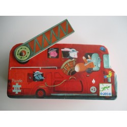 puzzle camion de pompiers 16 pièces - Djeco