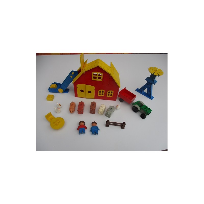Duplo 2655  ferme batiment animaux engins vintage