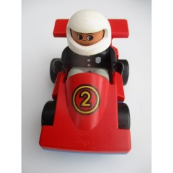 Duplo 2607  voiture de course formule 1 et chauffeur Légo