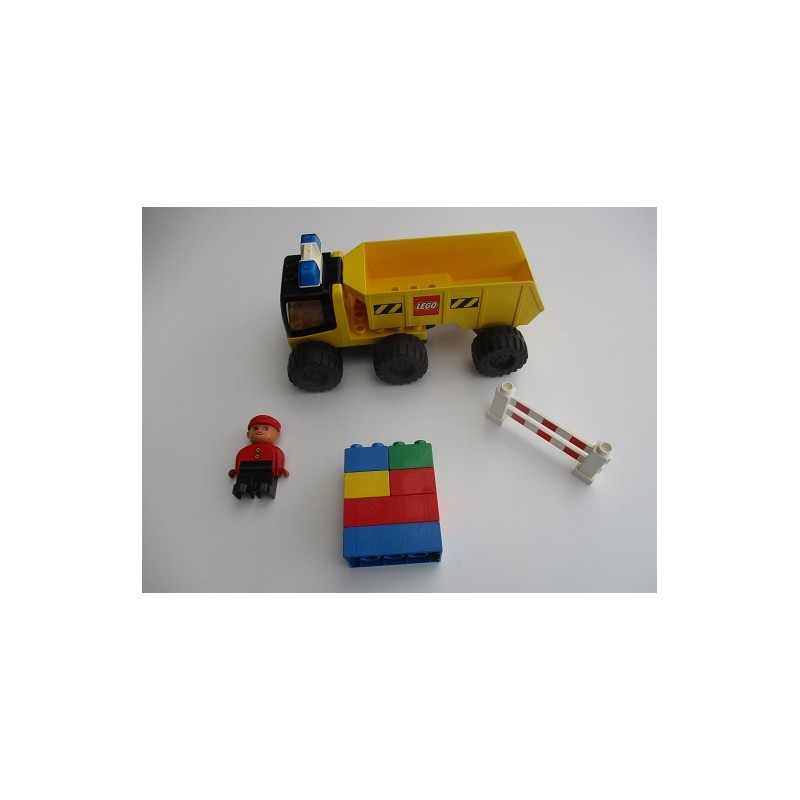 Duplo 2808 camion benne travaux chauffeur et briques Légo
