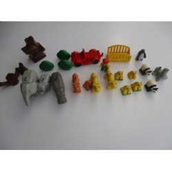 Duplo animaux du zoo 15 avec arbre , voiture et remorque de transport  vintage