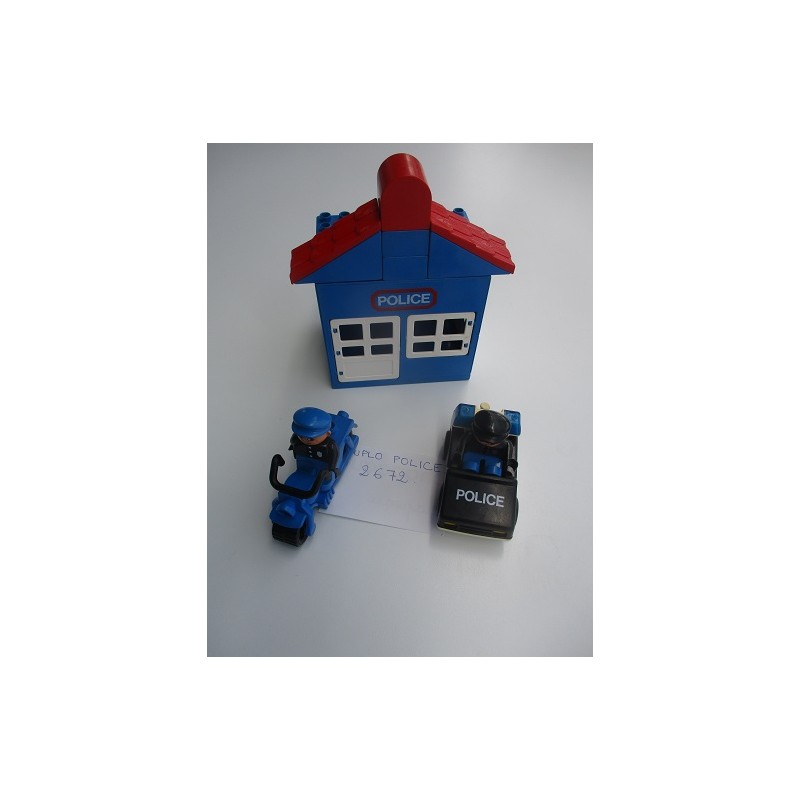 Duplo police légo poste de police moto et voiture de police