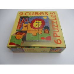 9 cubes 6 Puzzles animaux de la jungle - Djeco