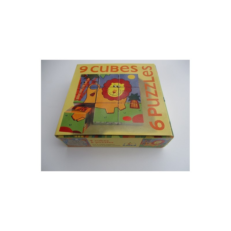 9 cubes 6 Puzzles animaux de la jungle - Djeco