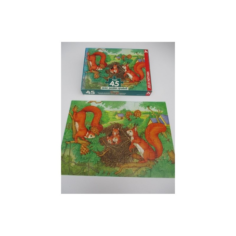 Puzzle écureuil des forets 45 pièces avec modèle - Nathan
