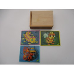 Puzzle drole de petites betes 6 pièces en bois - Vilac